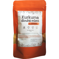 Koření - Kurkuma dlouhá, mletá  s extraktem 5% kurkuminu navíc, v kvalitě Bio, 100g